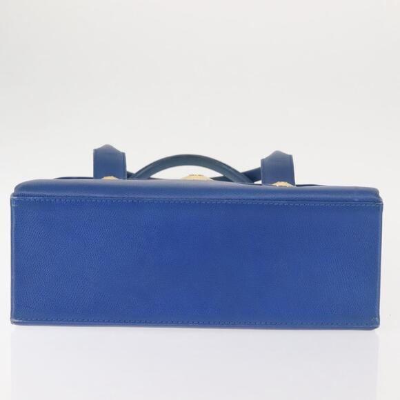 MCM Hand Bag Leather Blue Gold Auth BA6222 - Picture 5 of 16